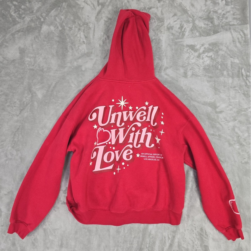 Unwell Womens With Love Graphic Sweatshirt Hoodie M Red Call Her Daddy